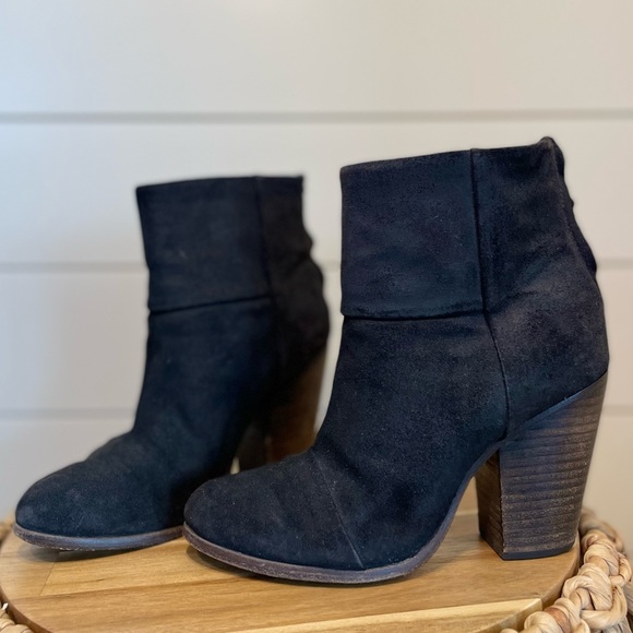 Rag & Bone Black Suede Leather Boots Booties - Picture 1 of 4